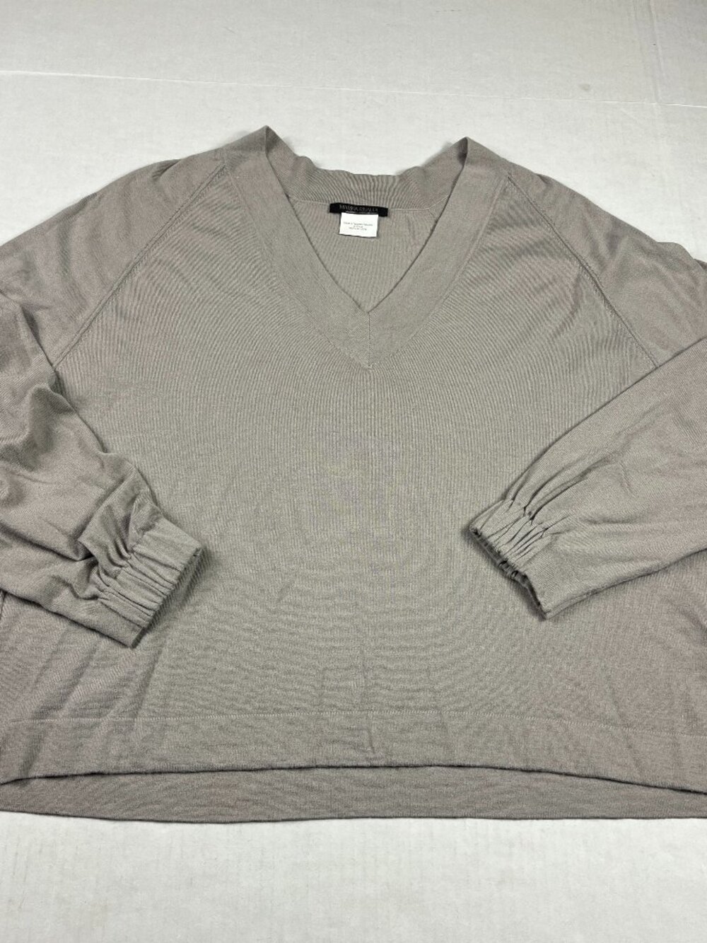 Marina Rinaldi Sweater Gray Breathable Layering Soft Knit Comfort Pullover M